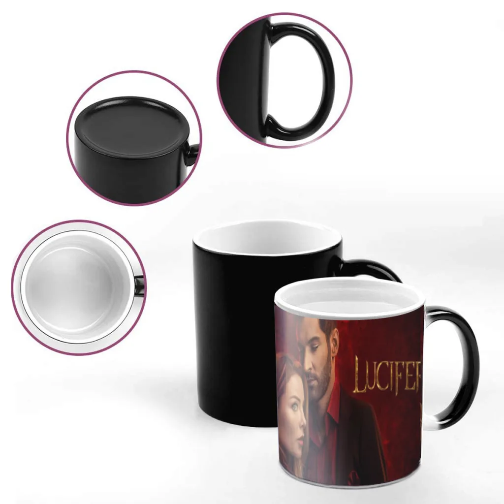 Lucifer Morningstar Crime Tom Ellis One Piece Coffee Mugs And Mug Creative Color Change Tea Cup Ceramic Milk Cups Gifts