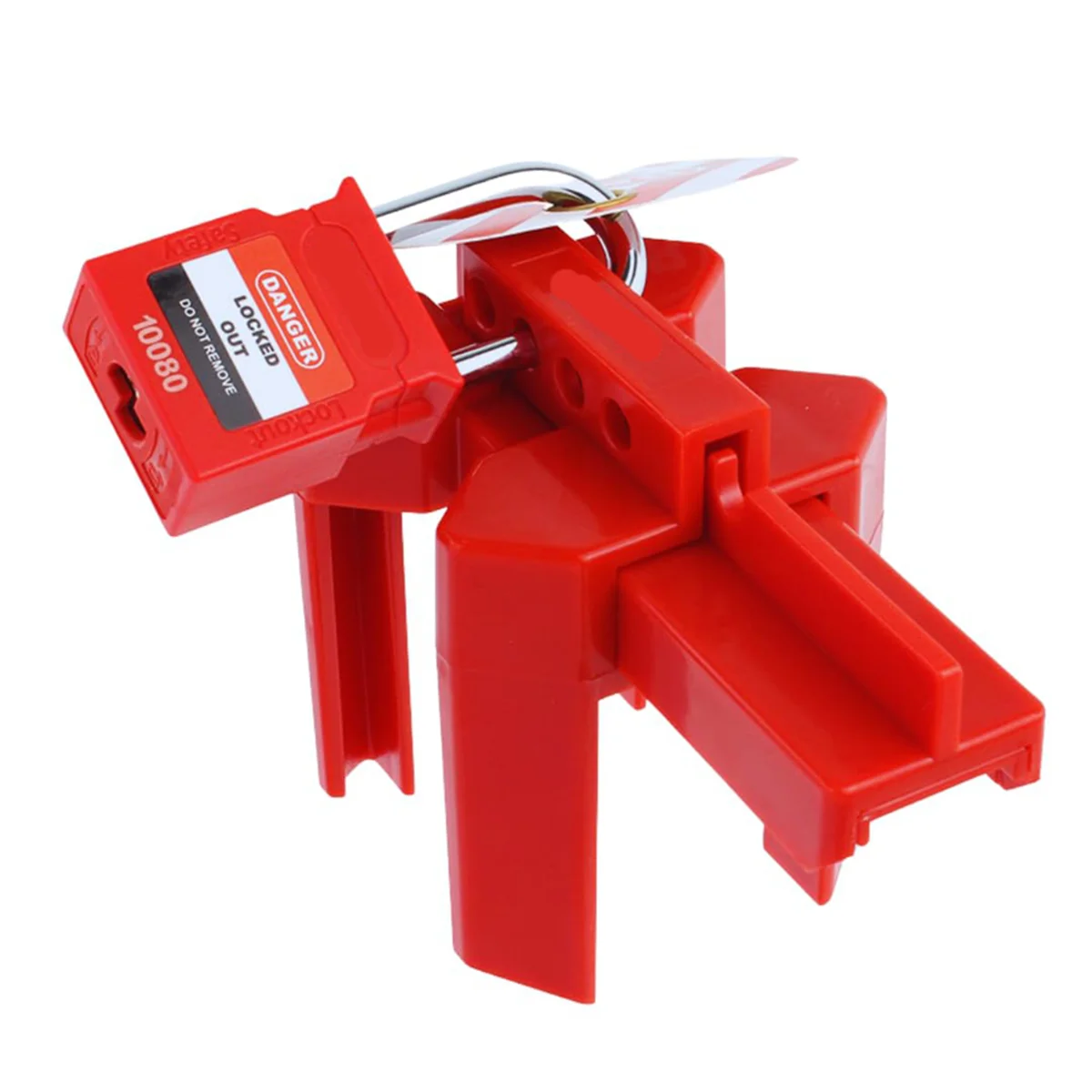 Ball Valve Lockout with Padlock for 1/2in-2-1/2in Outside Diameter Pipe - Design Prevents Accidental