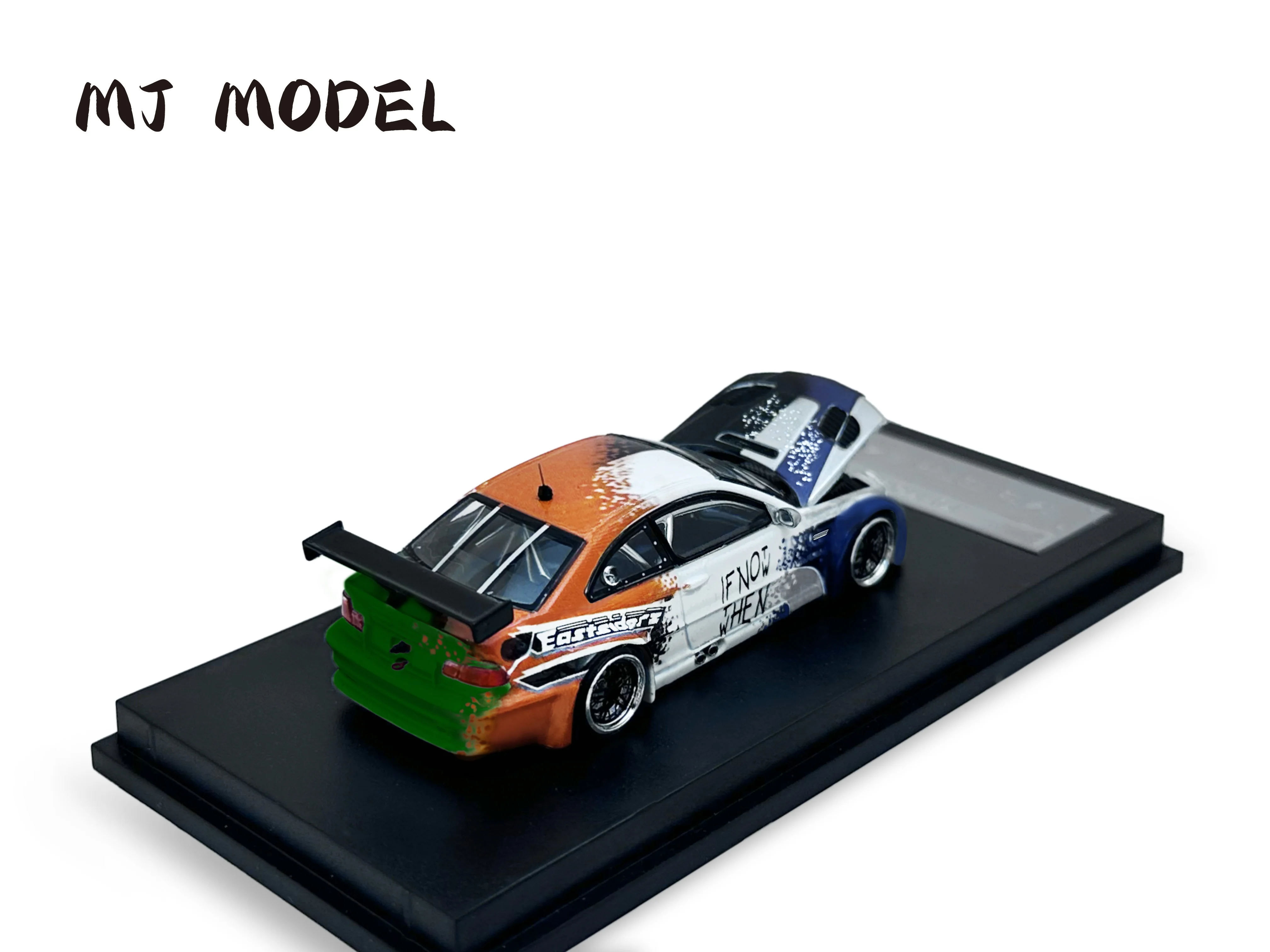 MJ 1:64 BMW M3E46 Necesita velocidad ​ ​ pintura de ensamblaje, capó se puede abrir, incluidos detalles del motor, modelo de coche de aleación.