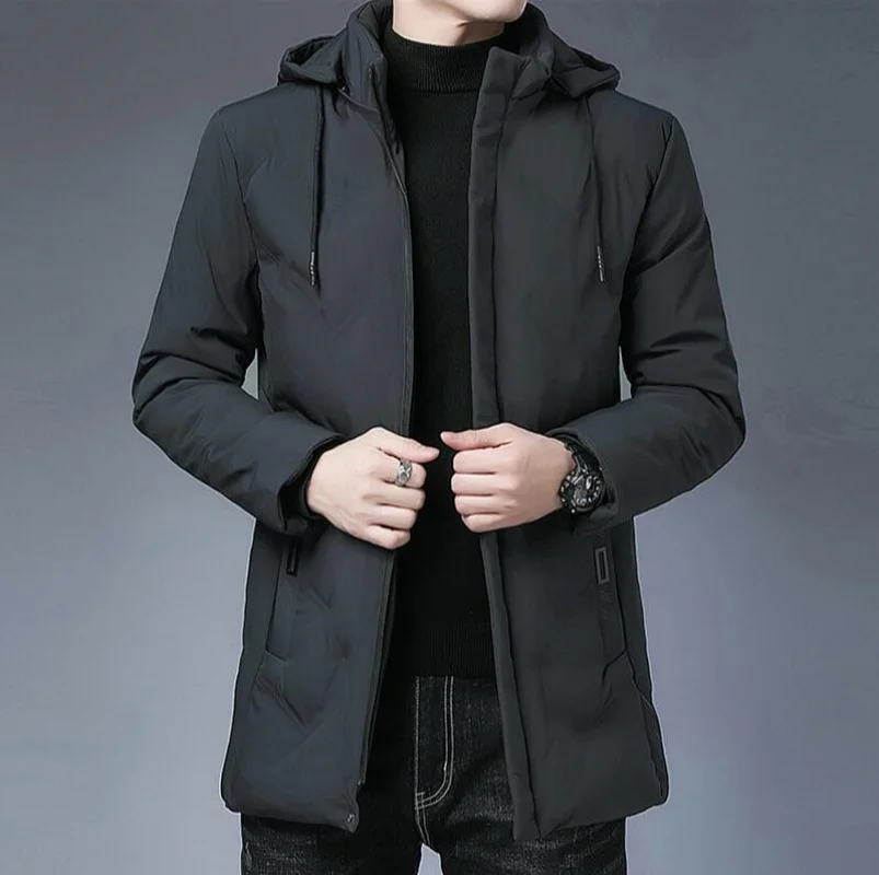 

Дизайнерская новая брендовая мужская куртка-парка класса 2025 года, толстая повседневная модная ветровка с капюшоном, стеганые пальто с пузырьками, длинная мужская одежда