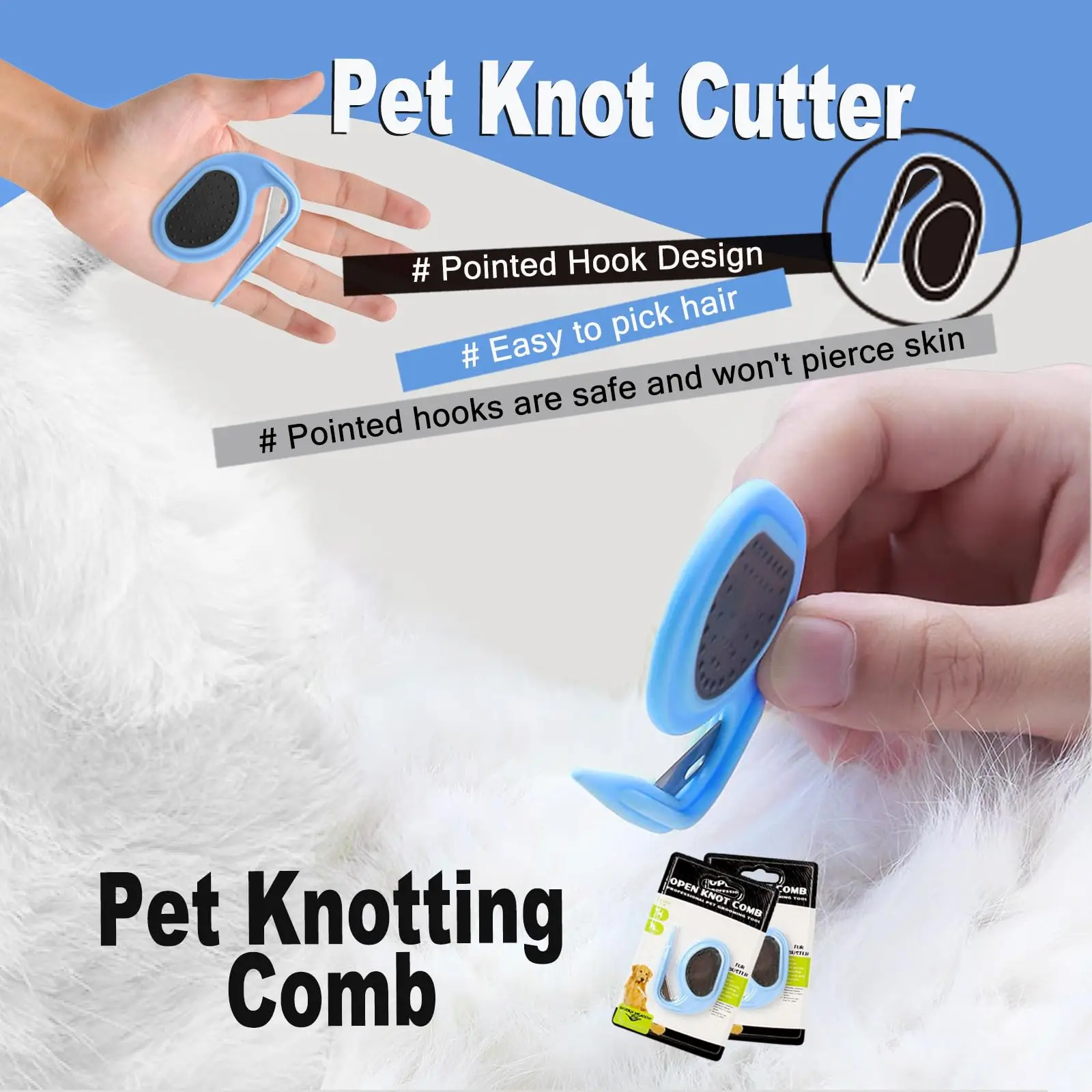 Knotting Comb,Knotting Comb for Cats,Pet Dog Shedding Brush, Puppy Kitten Knotting Comb for Removing Tangled and Grooming Loose