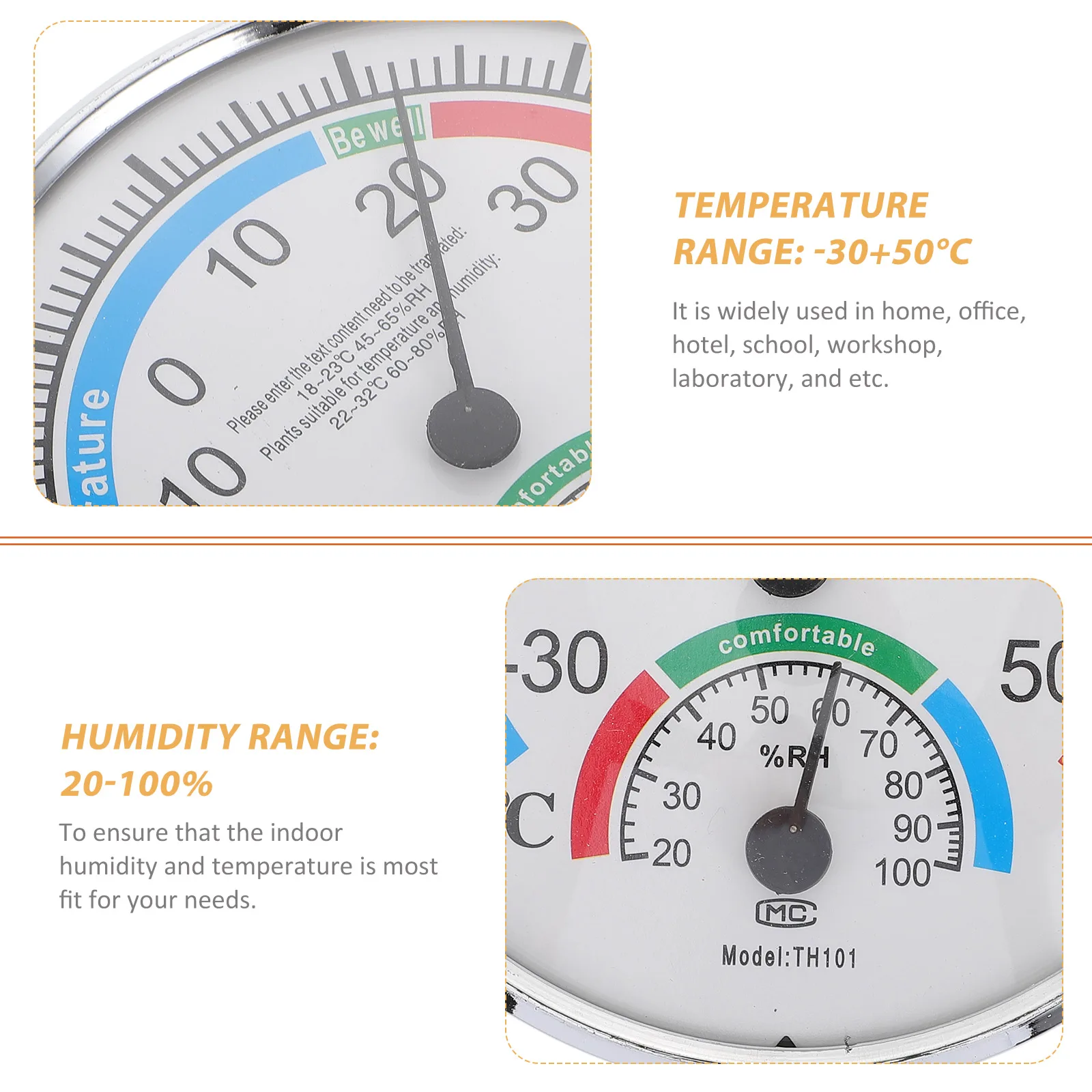 

2-In-1 Hygrothermograph High Precision Indoor Outdoor Temperature Humidity Monitor For Home Sauna Room Workshop Hotel