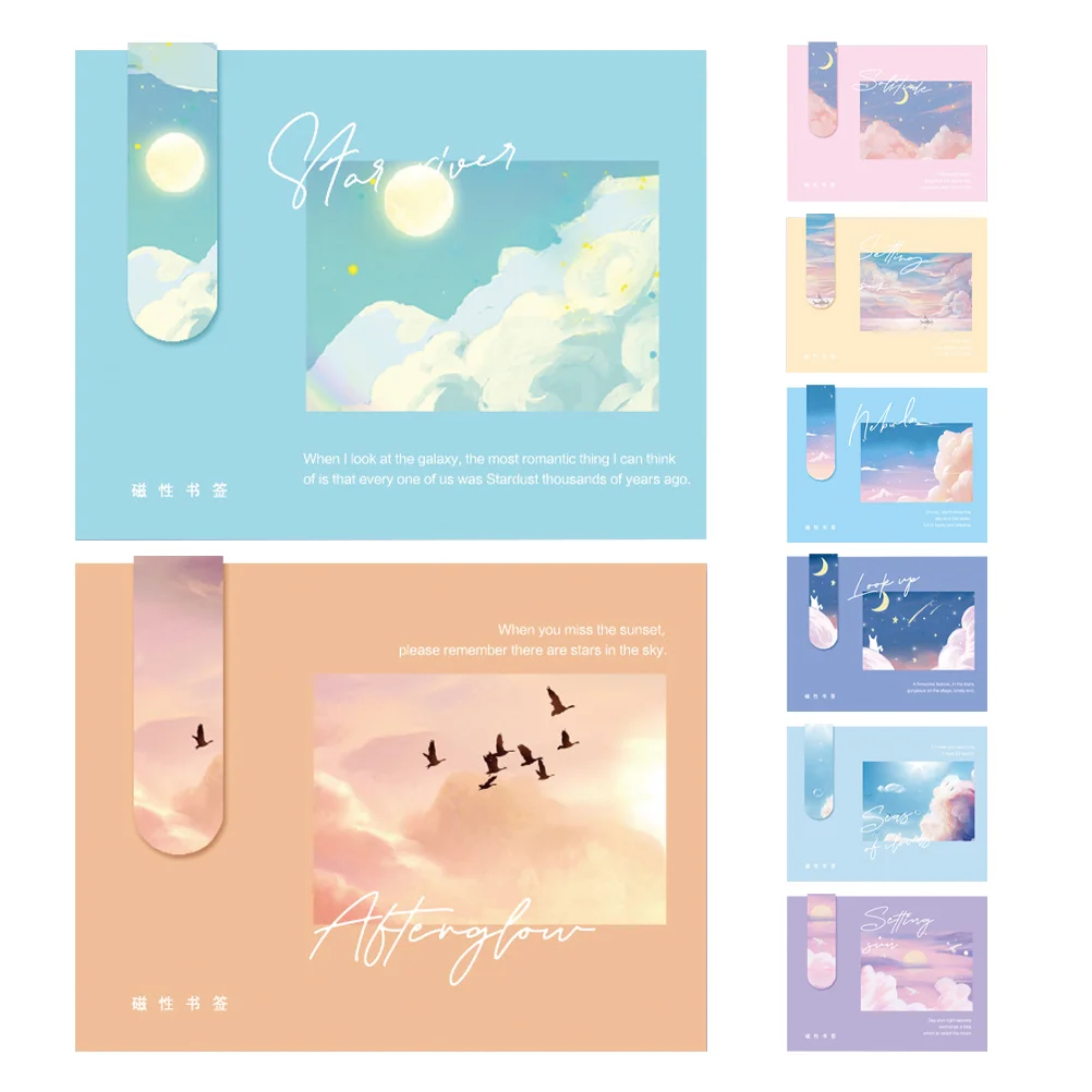 8 Pcs Magnetic Book Bookmark Markers Note Classify Bookmarks Card Clips Paper Holder Reading Painting