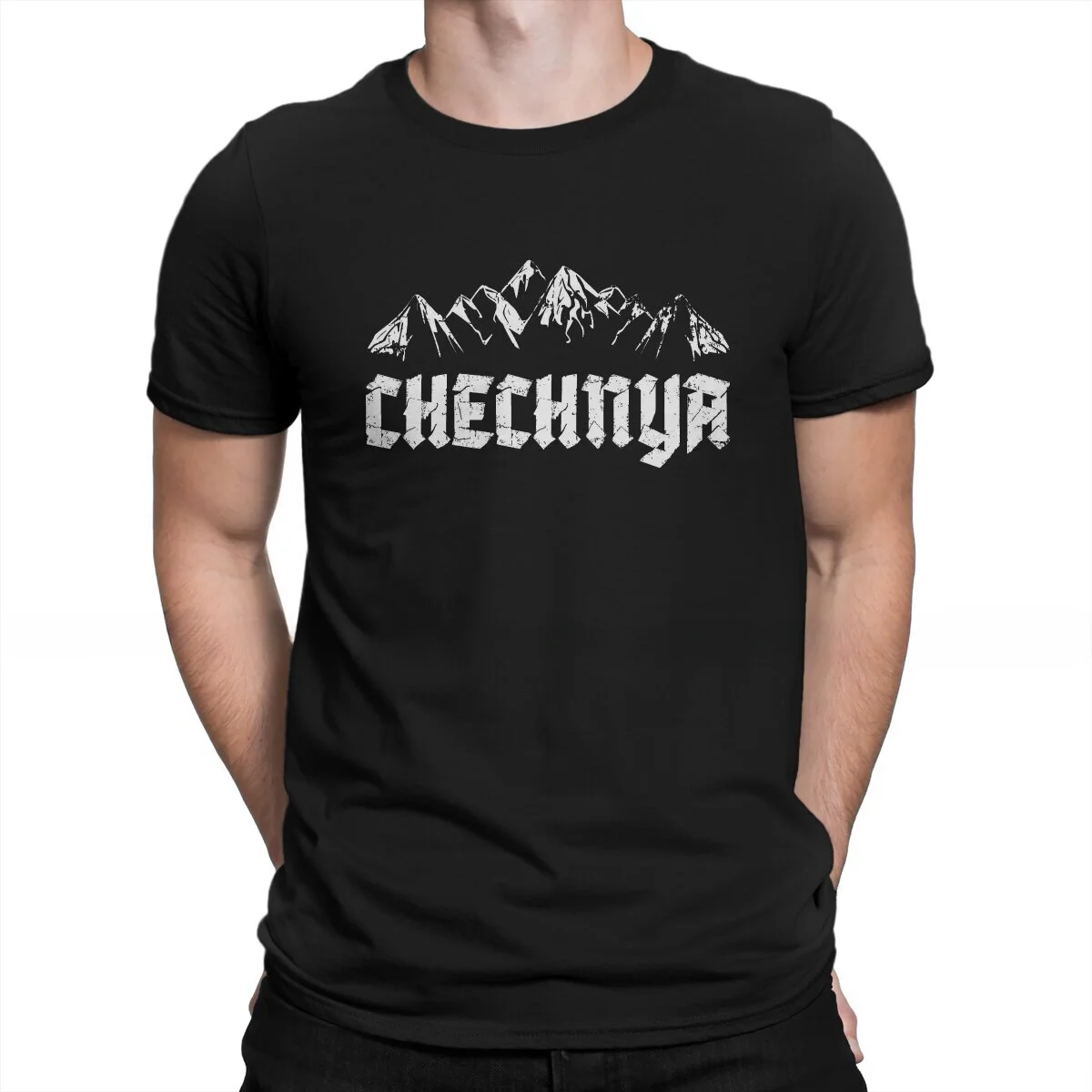 Republic Of Chechnya TShirt for Men Chechens Mountains Soft Leisure Tee T Shirt High Quality Trendy Fluffy