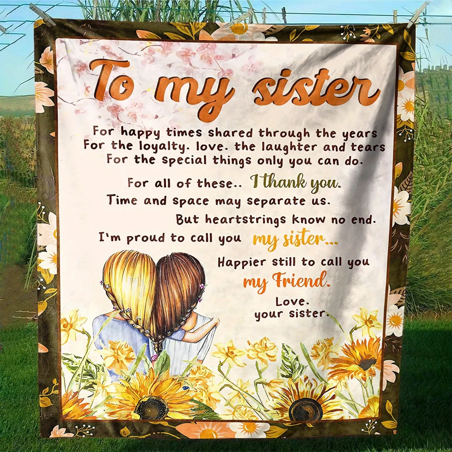 

Подарочное одеяло Sister Souvenir — мягкий теплый артиллерийский фланелевой плед