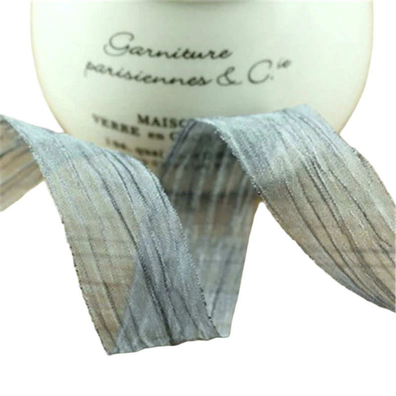 5yard/lot 25-40mm pleated snow yarn new ribbon hair accessory bow diy handmade material  ornament on the head  ribbon diy T-055