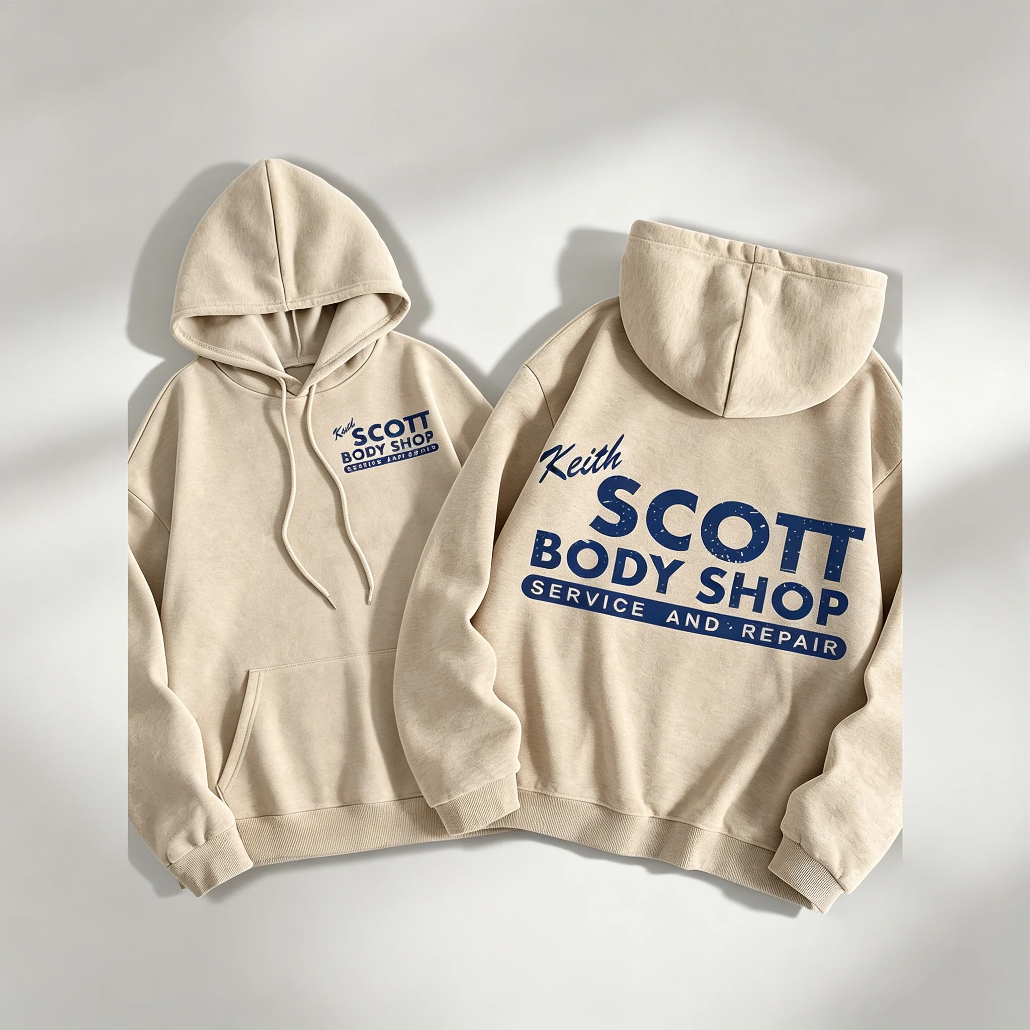 Herren Keith Scott Body Shop Hoodie Hip-Hop Sport Casual Streetwear Retro Mechaniker-Print Oversized Pullover Sweatshirt Oberteil – Detail 9