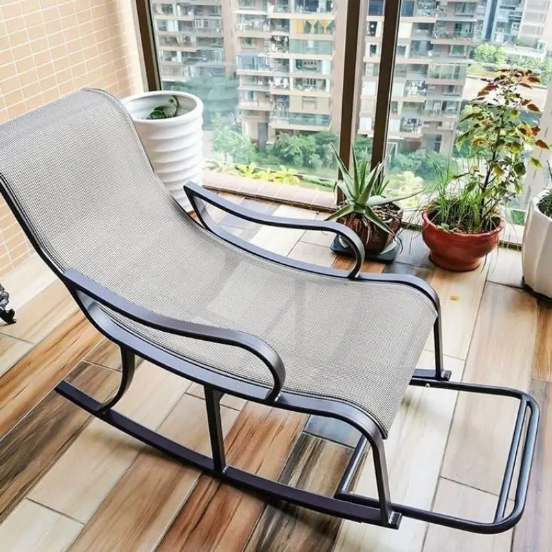 Outdoor courtyard rocking chair, elderly lounge chair, balcony lunch break, adult home leisure