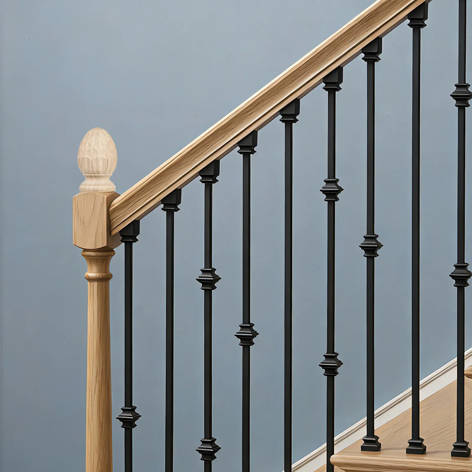 

Wood Finial Carved Pineapple 3.14inch Staircase Post Cap Decorative Wood Ornaments for DIY Crafts Furniture Indoor Decor