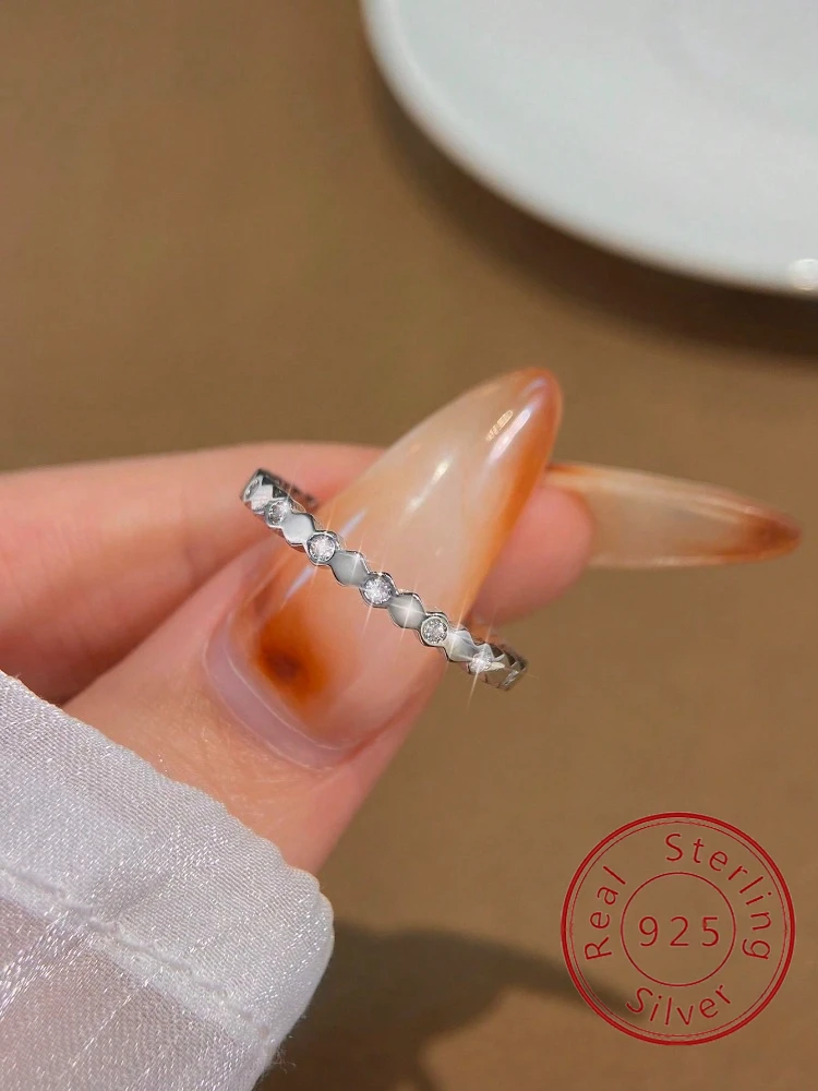 

925 Sterling Silver Personalized Honeycomb Zircon Rings For Women Gift Match Daily Party High Quality Fine Jewelry Accessories