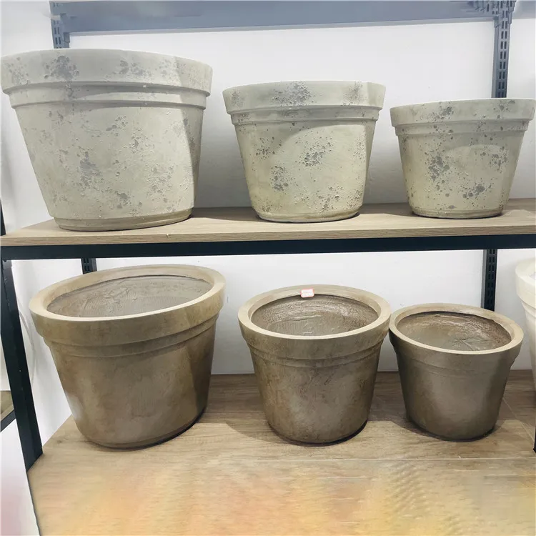 

2026 Garden Planter DesignWholesale Indoor & Outdoor Hotel Garden Decoration Cement Pot Fiberglass Big Flower Pot for Plants
