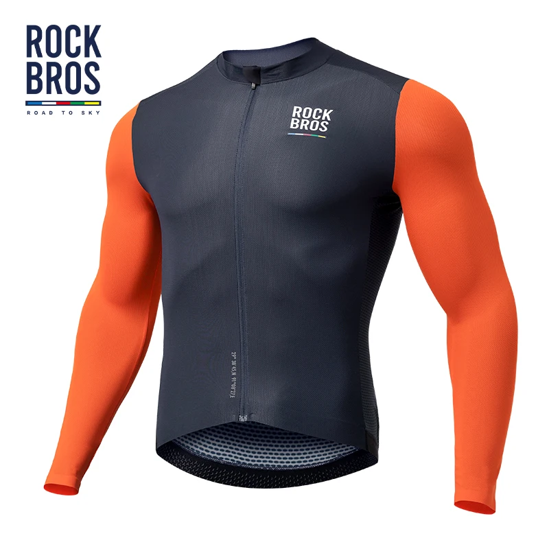 

ROCKBROS ROAD TO SKY Cycling Jersey Spring Summer Bicycle Long Sleeve Jersey Men Bike MTB Road Breathable Sportswear Clothing