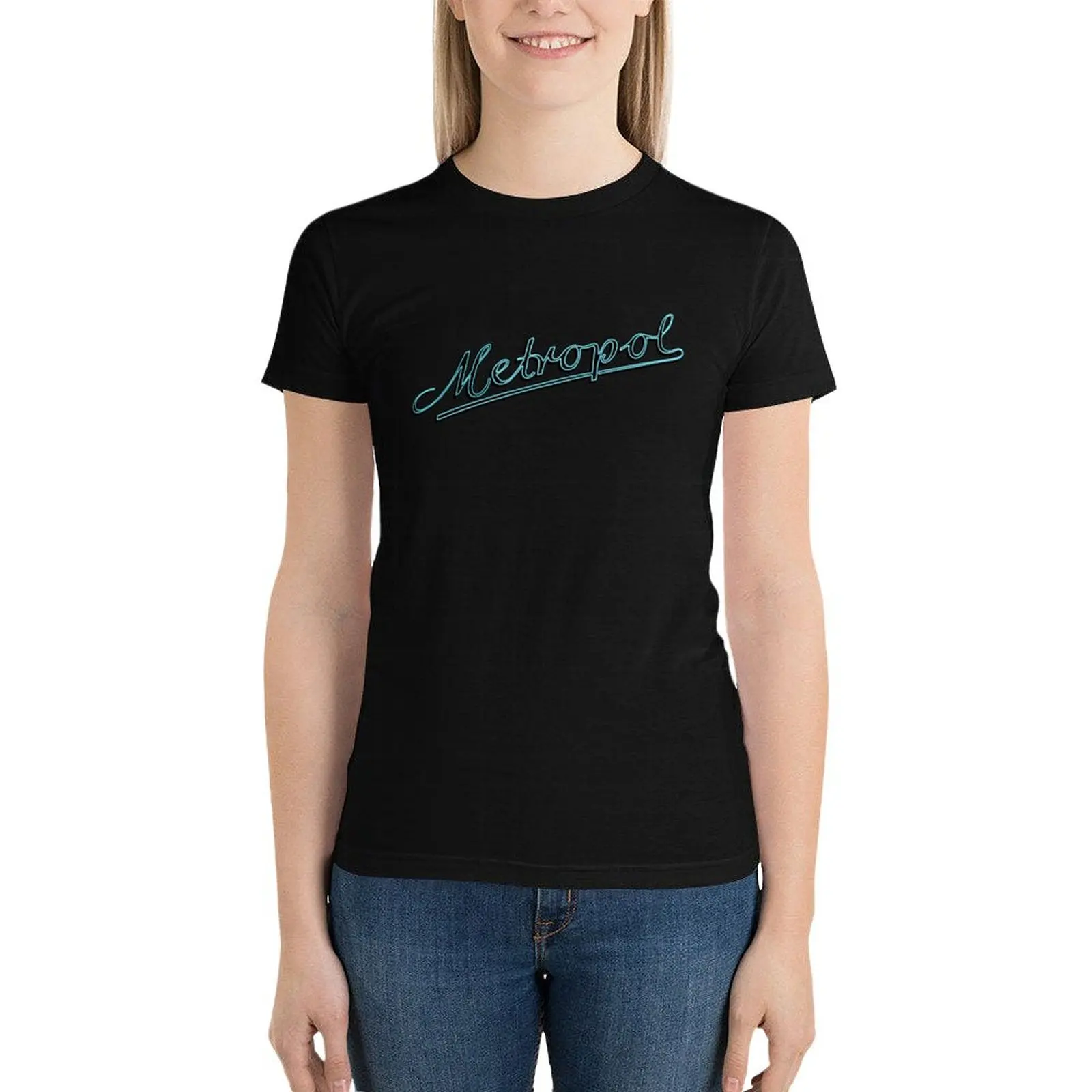 Demons - Metropol Neon Sign T-Shirt Aesthetic clothing vintage clothes oversized Woman T-shirts