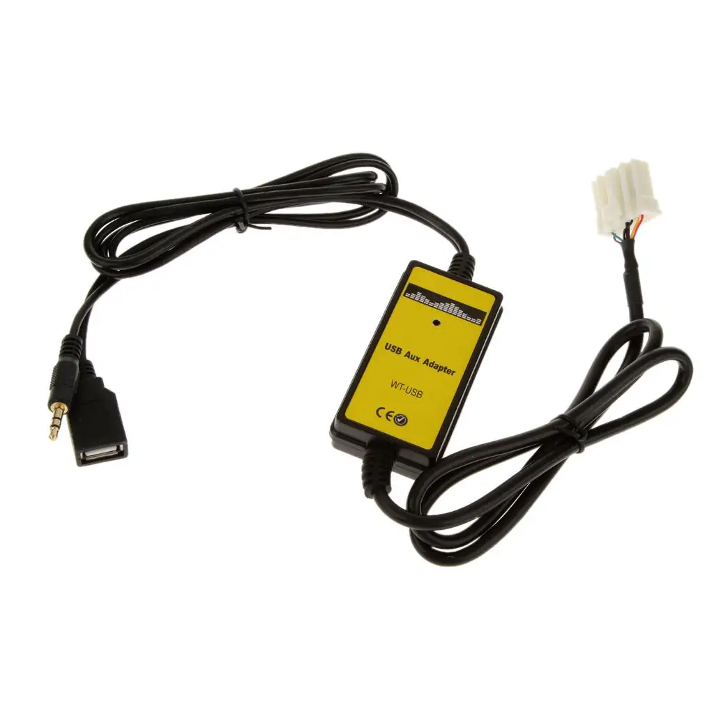 Black Audio Cable CD Aux Adapter Cable USB SD Input Easy Install for Mazda 323 6 3 B Series Pickup