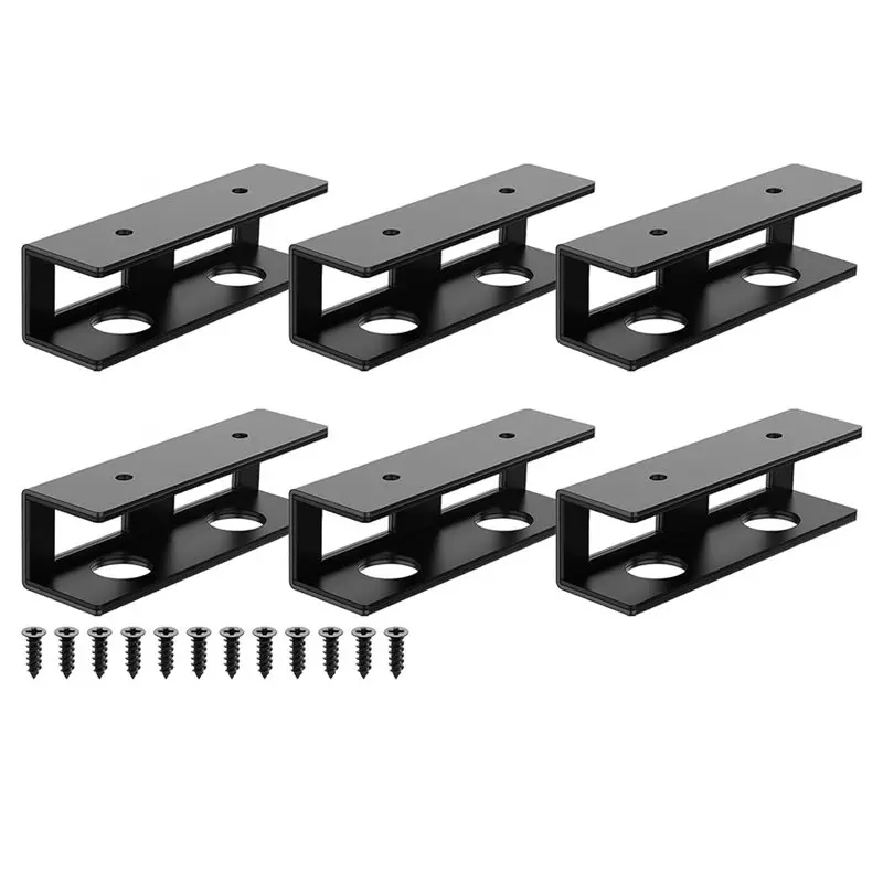 AT82-Under Desk Holder Mount Shelf For Laptop 6 PCS For Laptop Mount Under Desk Keyboard Storage