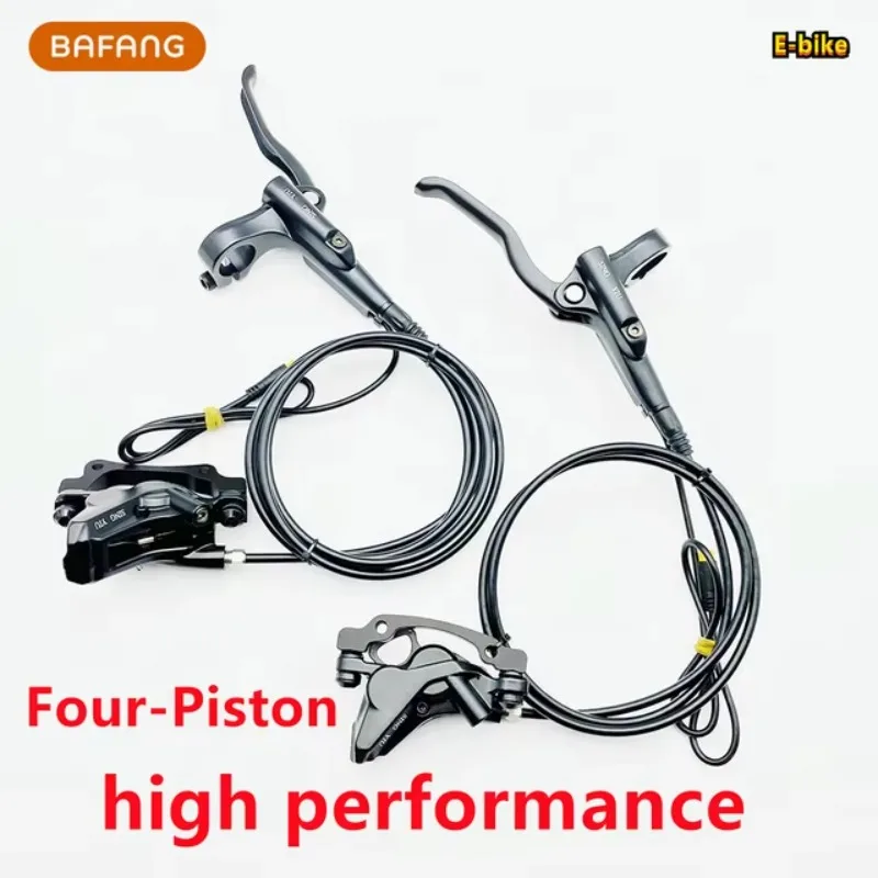 Four-Piston Electric Hydraulic Oil Disc Brake System for Bafang BBS/BBSHD/M510/M600/M620 Mid Motor
