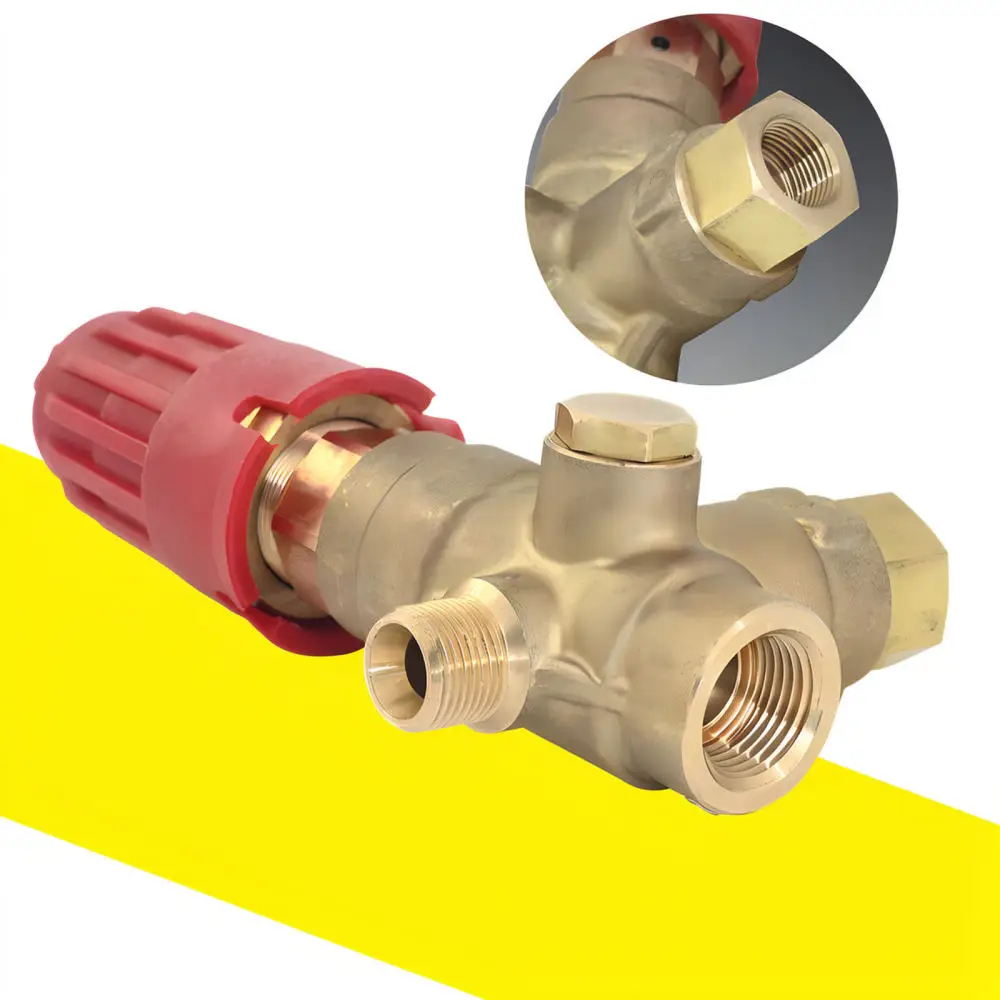 VB350 Brass Pressure Unloader Valve For Cleaning Pump 1 2 FPT Thread 4800PSI Max Pressure Adjustable Control Accessory