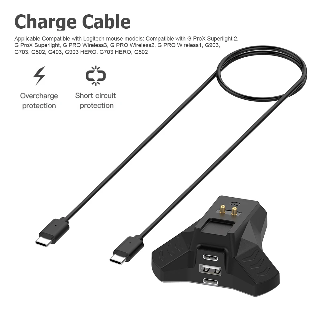 محطة شحن الماوس مع كابل شحن قاعدة الماوس ومؤشر حالة الشحن لـ Razer Viper/Basilisk