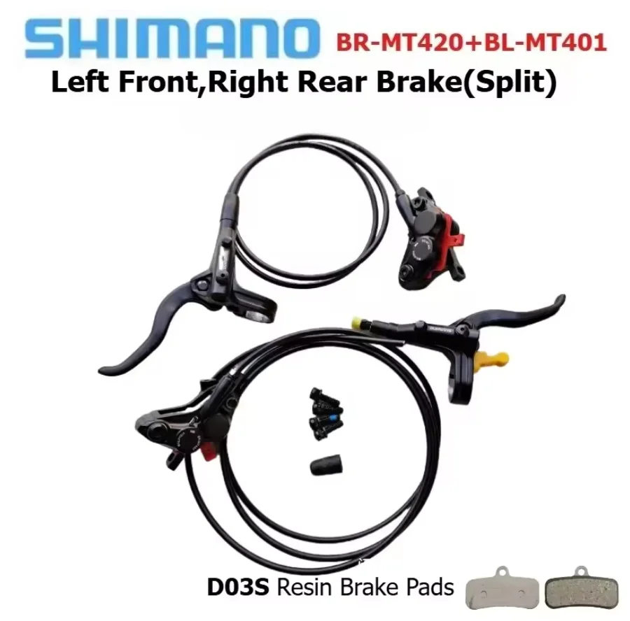 シマノ BL-MT401 BR-MT420 4ピストン油圧ディスクブレーキセット、D03S