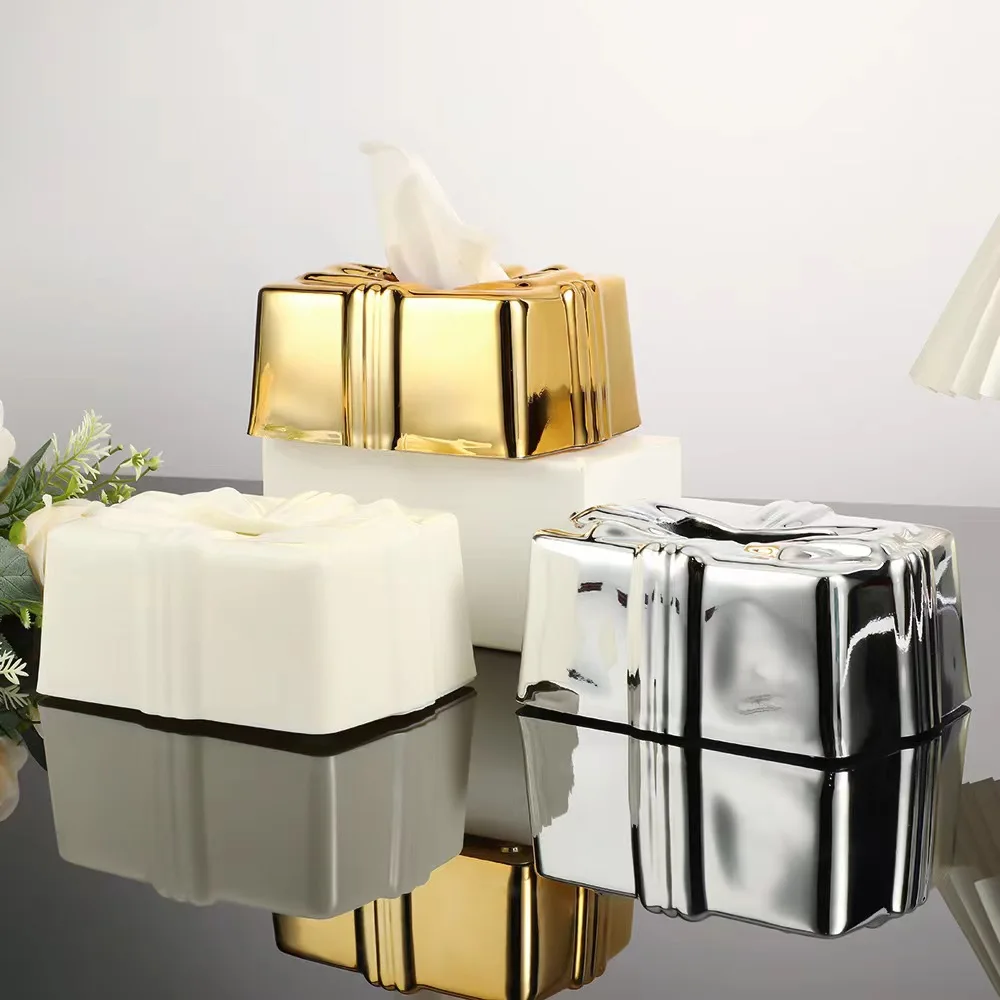 Creative Plastic Tissue Box,Living Room, Bedroom, Bathroom Decoration Paper Drawer, High-end Hotel Restaurant Napkin Storage Box