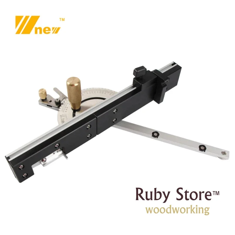 Miter Gauge and Box Joint Jig Kit with Adjustable Flip Stop, Brass/Aluminum Handle for You to Choose