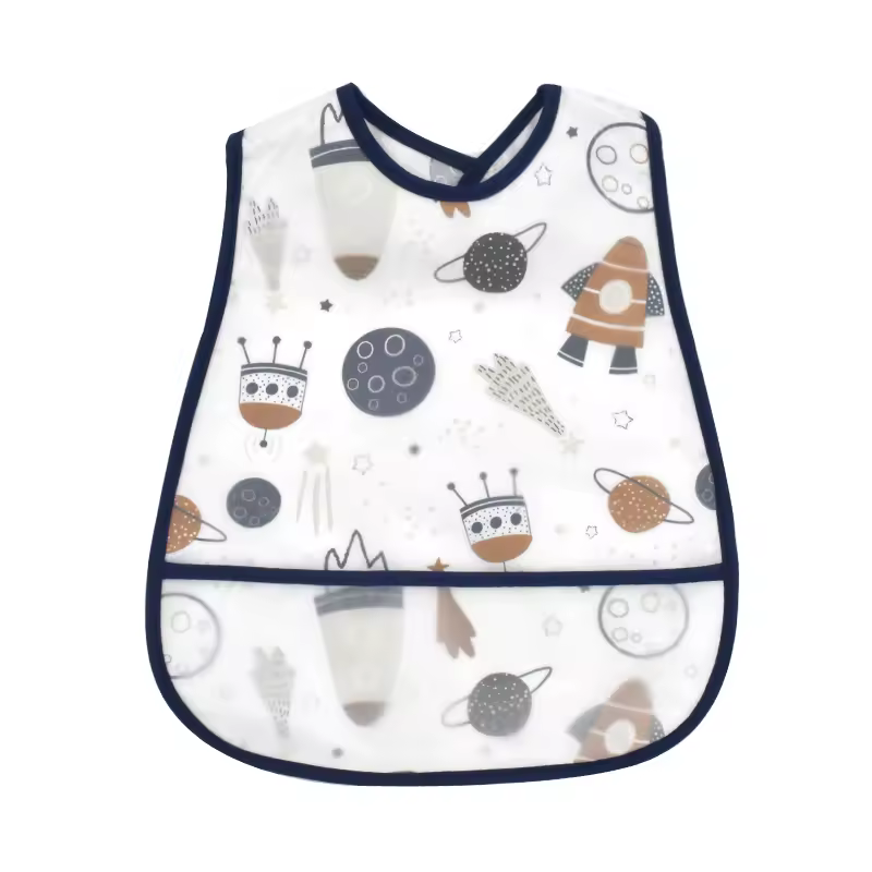2023New Cartoon Pattern EVA Waterproof Pocket Lunch Feeding Bibs Adjustable Baby Bibs Cute Children Baby Apron Kids Burp Cloths - Image 19