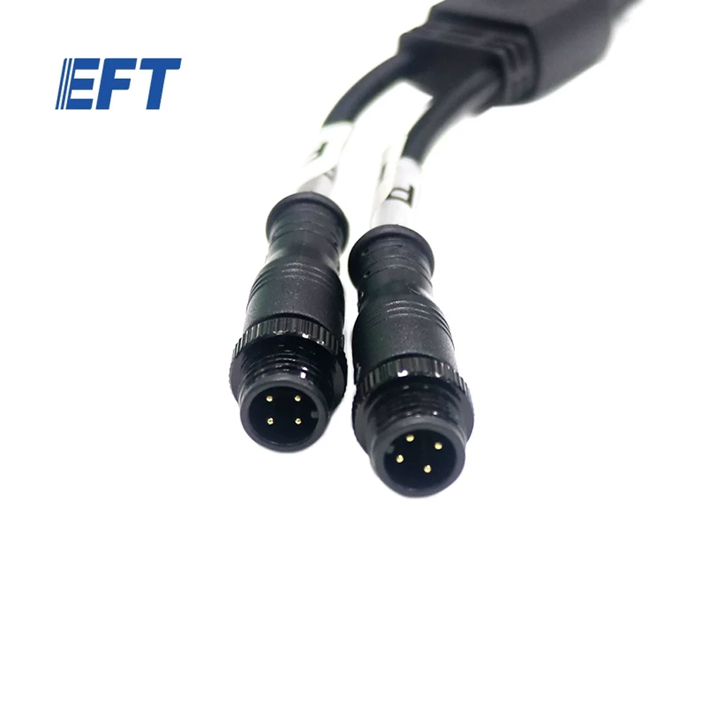 EFT Pump Extension Cable 200mm / Split into Two Sections / 1 M16 Male Connector  / 2 M12 Male Connector  / EPS200
