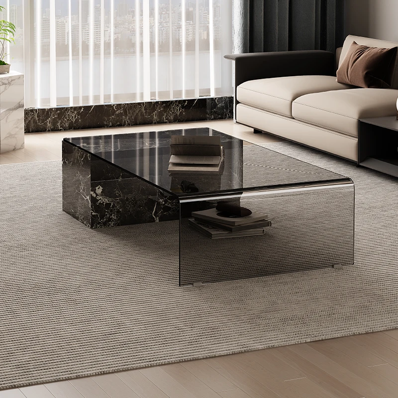 Cheap Transparent Side Table Moving Italian Glass Computer Coffee Table Dinner Service Kaffee Tische Entrance Hall Furniture