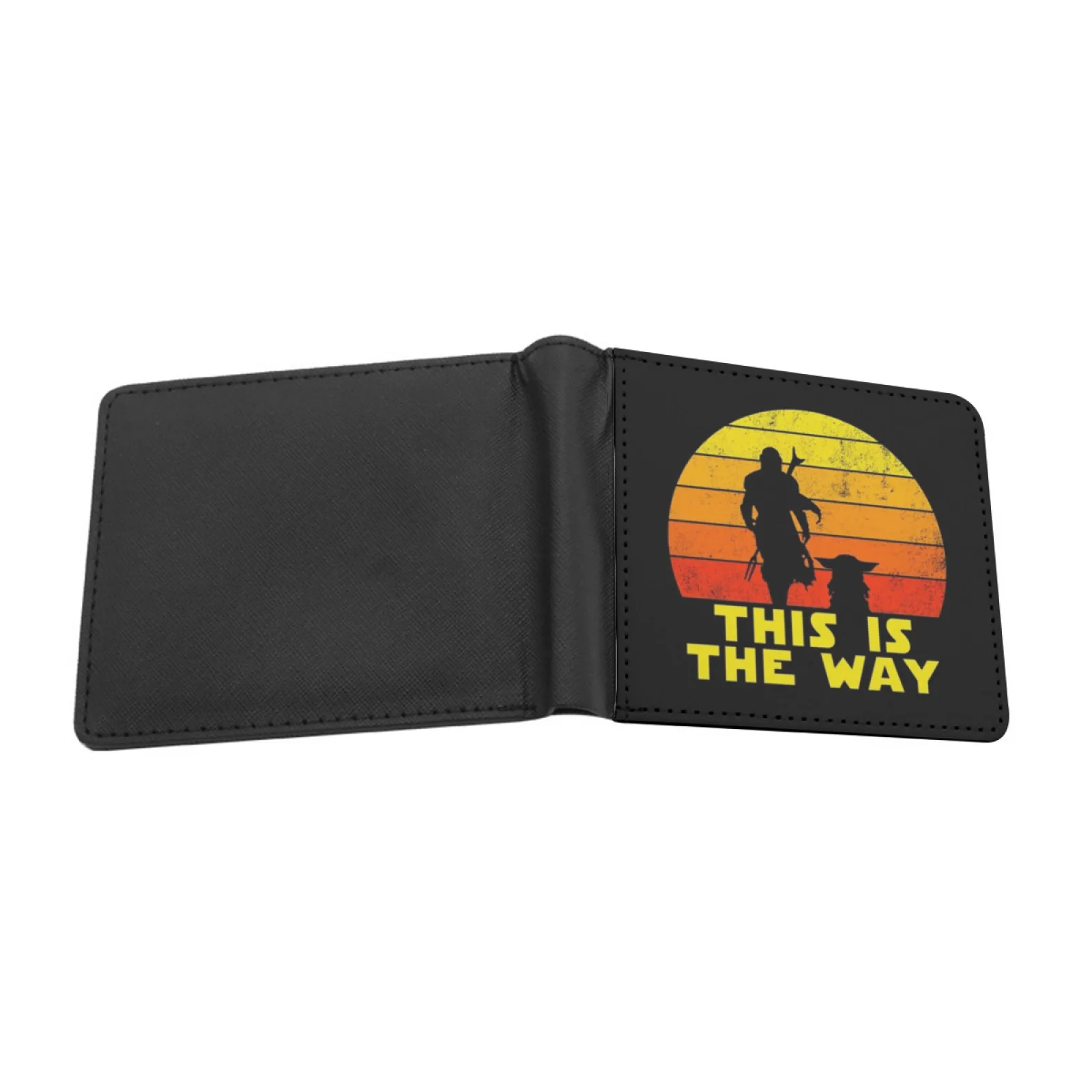 Mando And Baby This Is The Way Retro Sunrise Short Men's Wallet Multifunction Purse Male Pu Leather Wallet Mando Retro The Baby