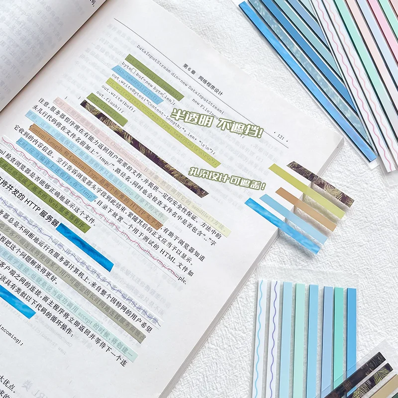 160 Sheets Memo Pad Transparent sticky notNotebook Cute Index Stickers Notes Books Bookmarks Kawaii Aesthetic Stationery Supplie
