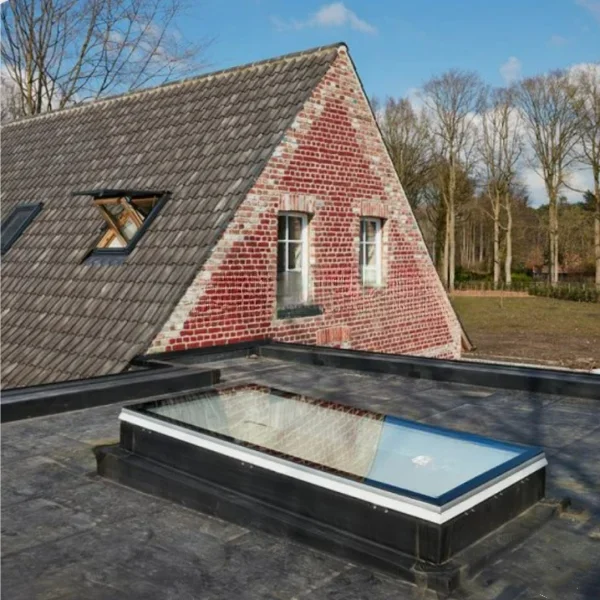 PVC Fixed  Skylights 36 in. x 36 in. Fixed Flat Roof Deck-Mounted Skylight Triple Glazed