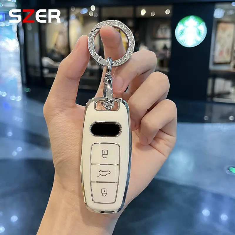 

Чехол для автомобильного пульта дистанционного управления из ТПУ для Audi A3 A4 B9 A6 A7 4K A8 E-tron Q5 Q8 C8 D5 SQ8