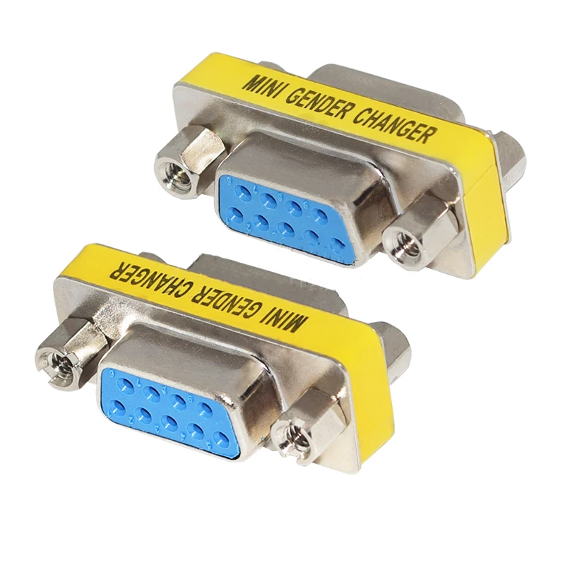 DB9 9Pin Male to Female/Male to Male/Female to Female/ Mini Gender Changer Adapter RS232 Serial plug Com Connector