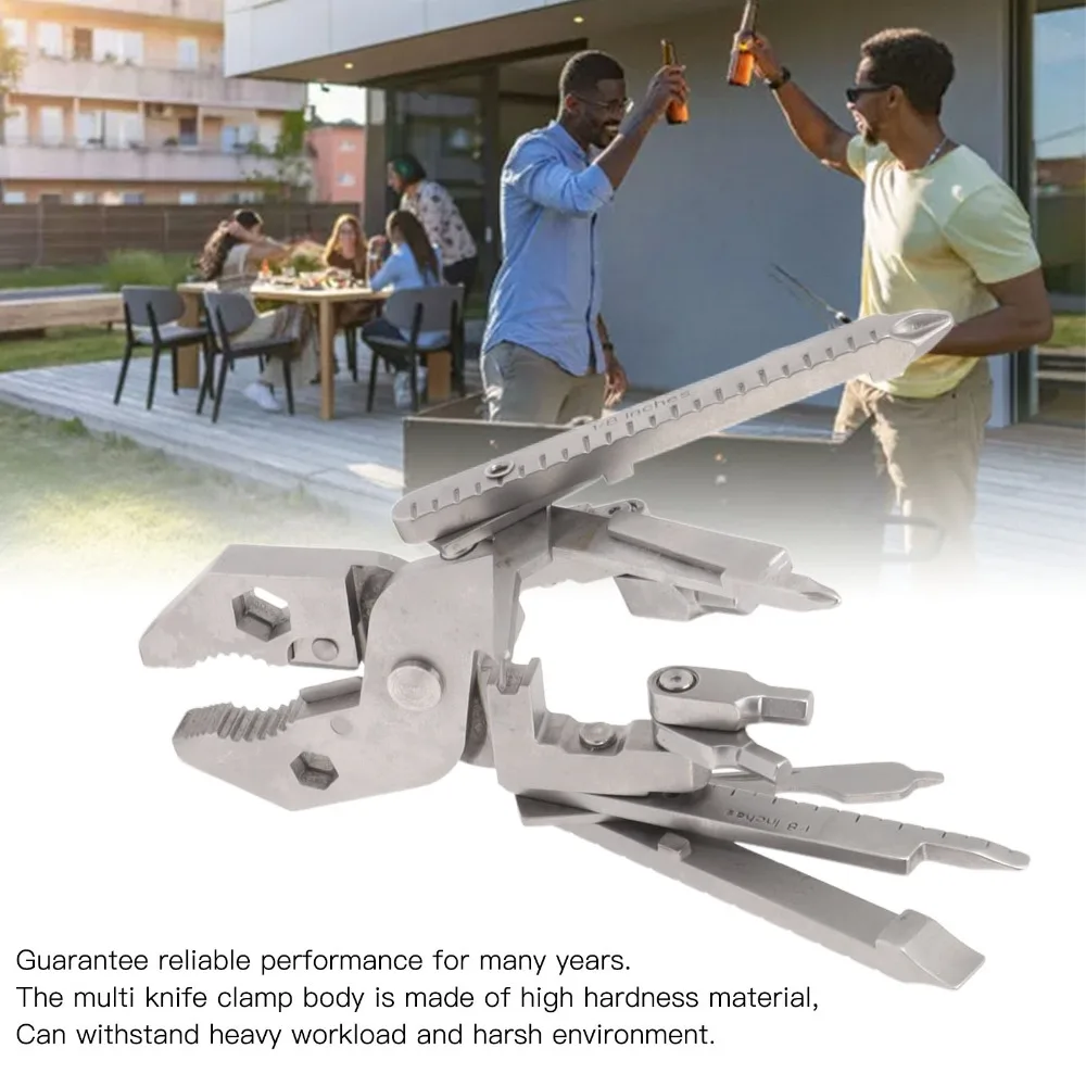 

Многофункциональные плоскогубцы Easy Carry Silver из нержавеющей стали 420, 25-в-1, складной портативный инструмент для повседневного использования на природе