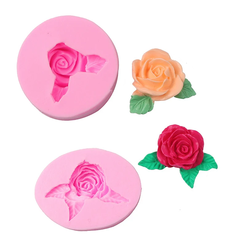 One Flower With Leaf Cooking Tools Silicone Mold  Fondant For Baking Of Cake Decorating Kitchen Accessories Mug Pastry