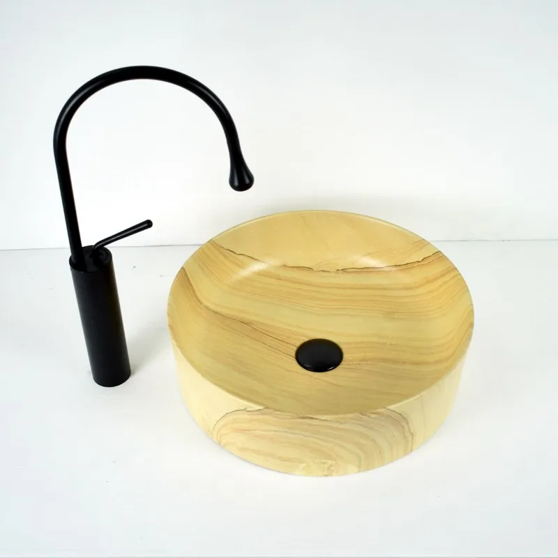 New on-stage basin Chinese-style Japanese-style retro bathroom art ceramic washbasin wood grain marble pattern