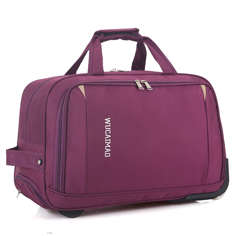 lightweight-travel-bag-with-pull-rod-short-trip-2-3-days-women's-business-trip-bag-easy-to-carry-oxford-cloth-material