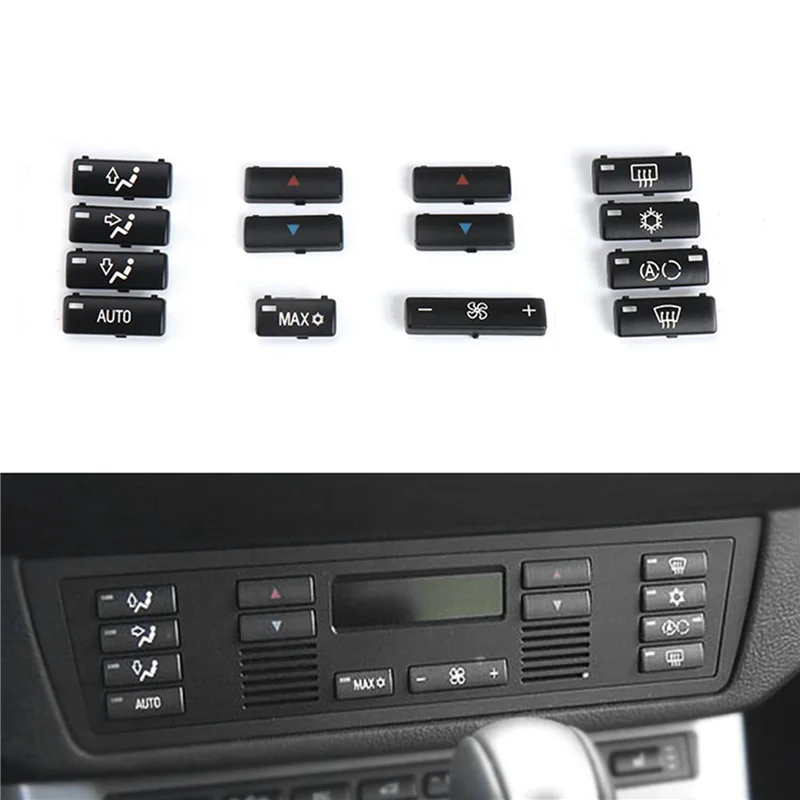 

42Pcs Car Climate Control Air Conditioning Switch Button Covers For BMW X5 E53 1999-2006 E39 1996-2002 64116915812-A97E