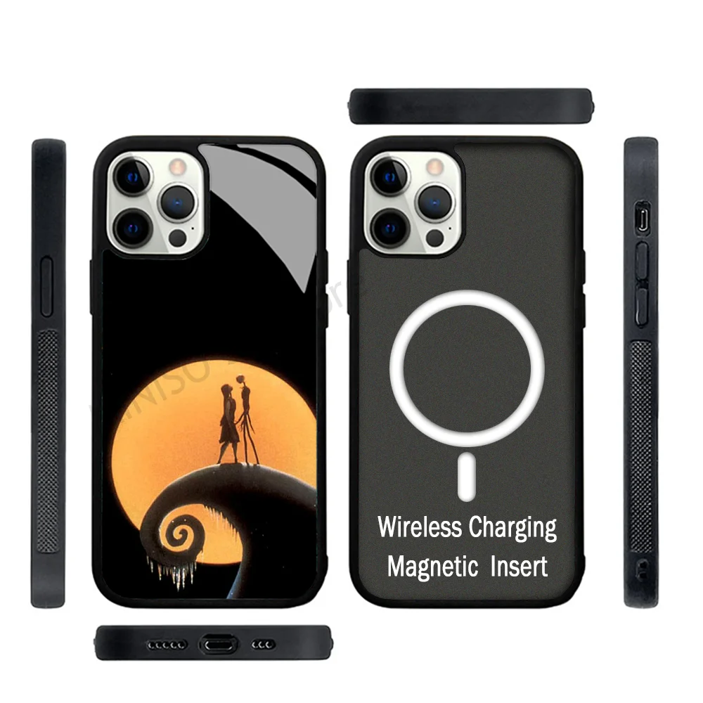 Phone Case Strong Magnetic For IPhone 15 14 13 Pro Max 11 12 Mini The Nightmare Before Christmas For Magsafe