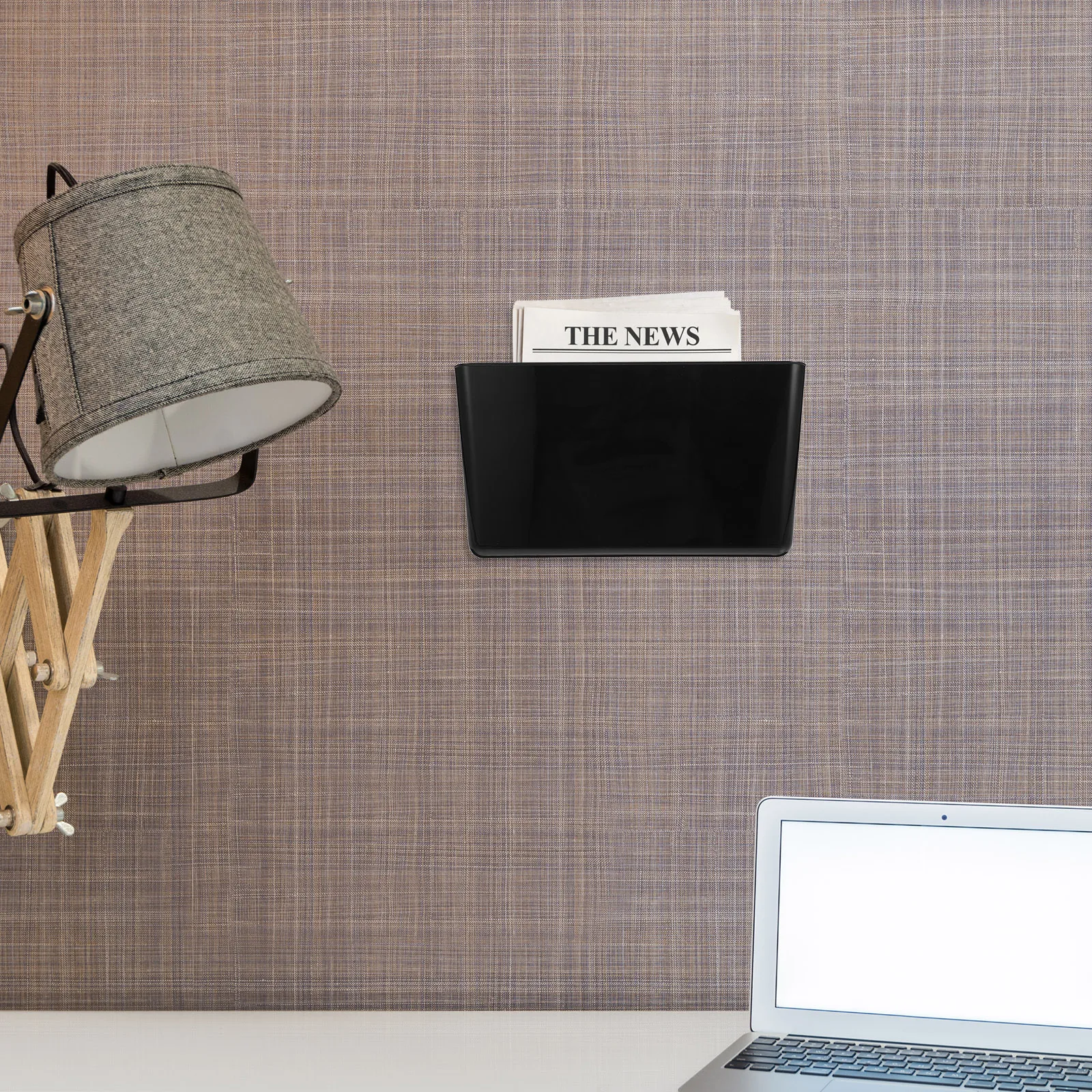 

Wall Mount File Holder Plastic Storage Organizer Single Pocket Office Wall Hanging Document Rack Shelf Magazine Storage