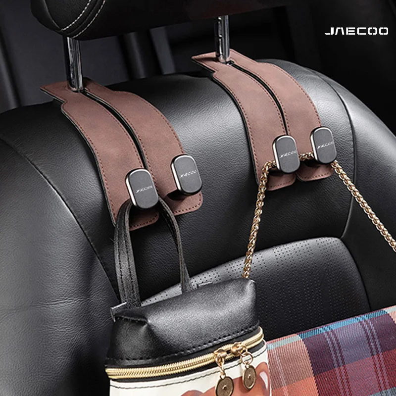 Car Headrest Hook Suede Rear Seat Hanging Dual Hook 20KG Lage Load-Bearing For CHERY JAECOO J7 2023 2024 Car Accessories