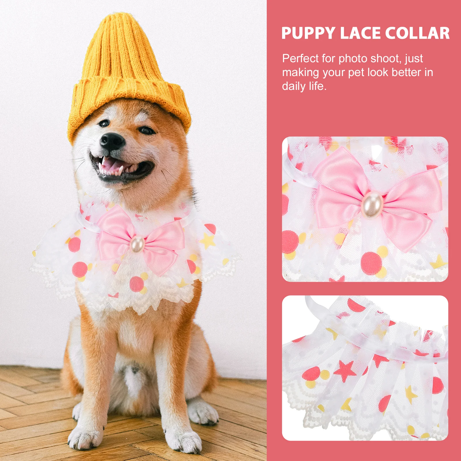 

Durable Kitten Collar with Bell Fancy Pet Lace Collar Comfortable Wearable Decorative Accessory for Small Pets