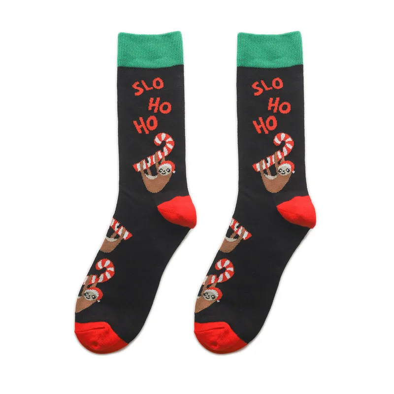 Funny Christmas Cotton Crew Socks Women Santa Wine Horse Holiday Party Winter Streetwear Casual Gift Funny Designer Novelty Red