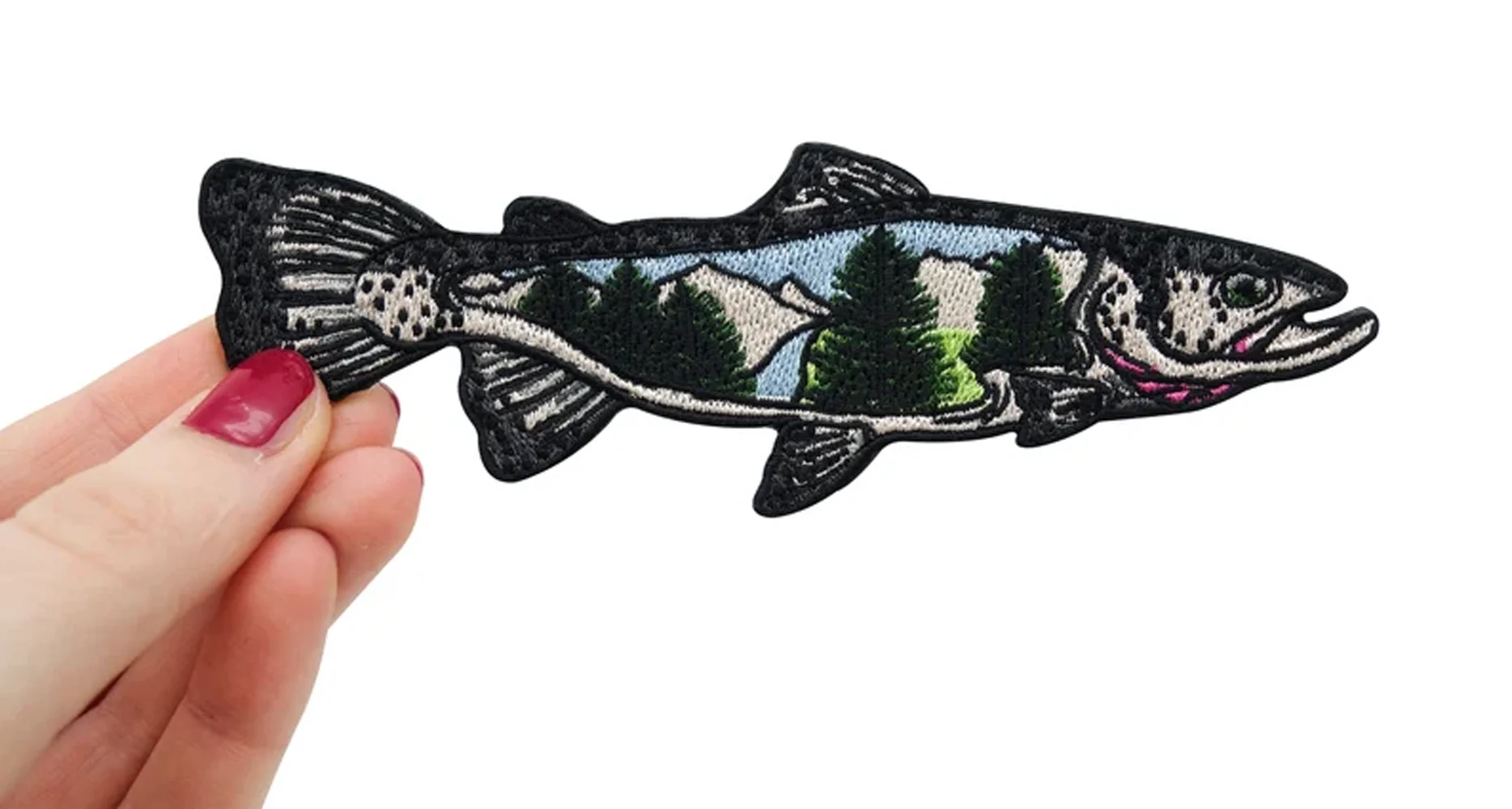 Big Fish Embroidery Patches Iron on Embroidery Applique for Clothing Coat Jackets T-shirts Jeans Cartoon Badges Funny Interest