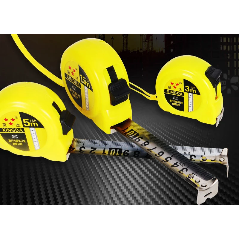 

1Pc Yellow Box Tape Measure 3 Meters 5 Meters 7.5 Meters And 10 Meters Stainless Steel Box Tape Measure Is Highly Wear-resistant