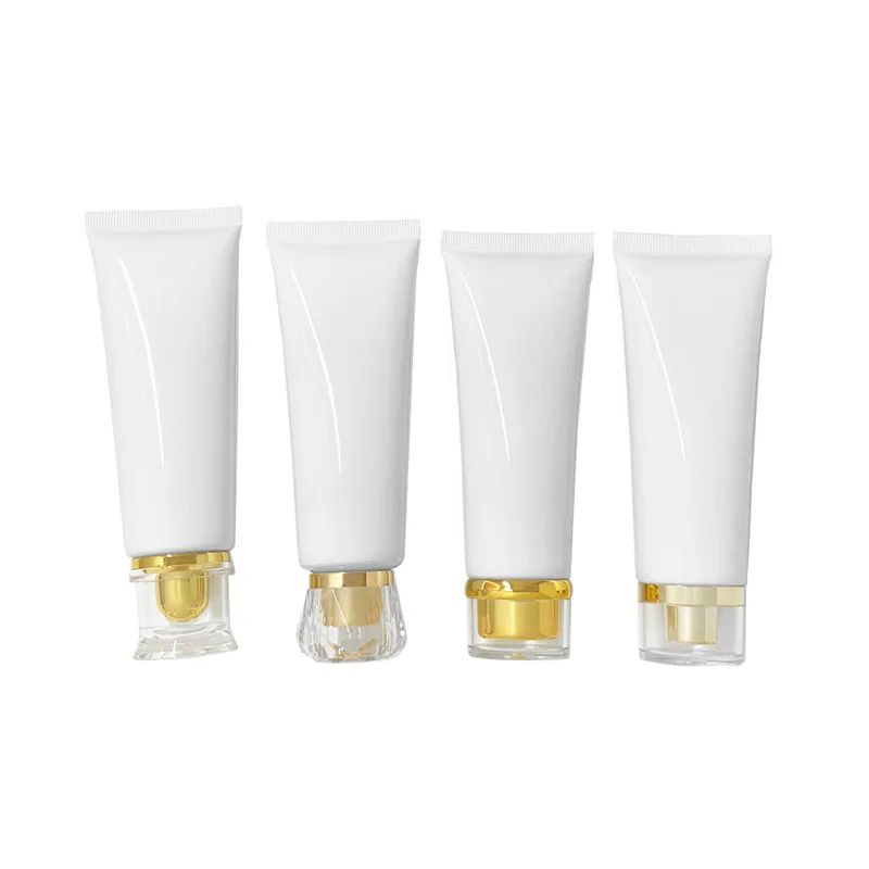 

Wholesale 80ml White Hose Cream Bottles Slap-up Cream Soft Tubes Creamy Containers Facial Cleanser Refillable Tubes