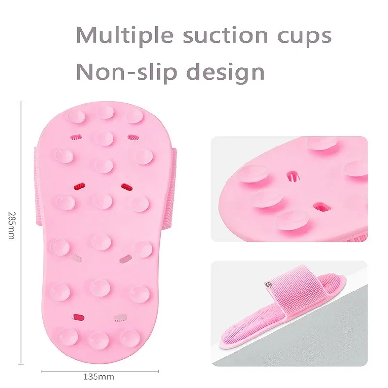 Shower Foot Scrubber Massager Cleaner Silicone Magic Foot Washing Slippers Spa Exfoliating Washer Bathroom Bath Foot Brushes