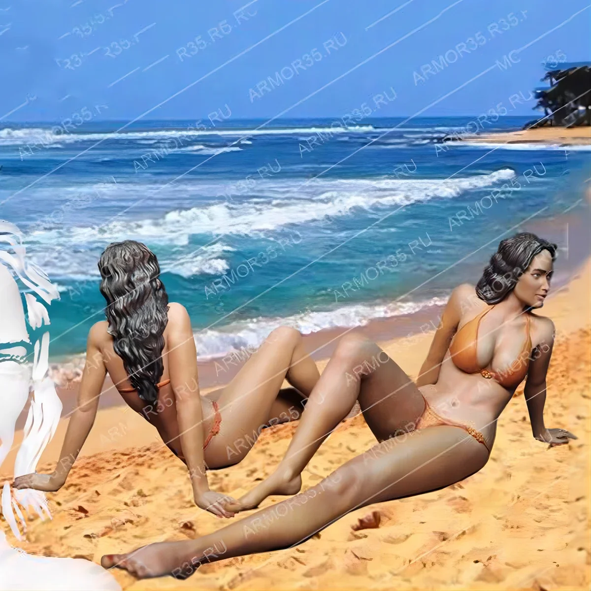 

1/16 фигурка из смолы, неокрашенная модель, пляжная девушка, разобранная и неокрашенная модель GK