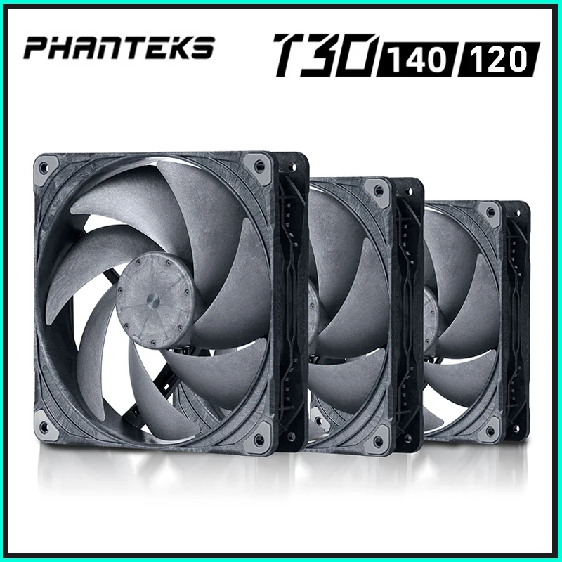 

Phanteks T30-120 T30-140 30mm Thick PWM Case Fan Premium Static Pressure Fan High Wind Pressure Industrial CPU Cooling Fans