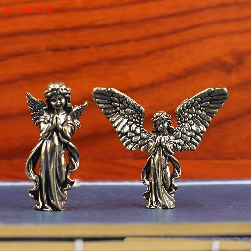 (HB05) Of Love Cupid Statue Small Ornaments Brass Guardian Angel Figurines Desktop Decorations Home Decor Accessories